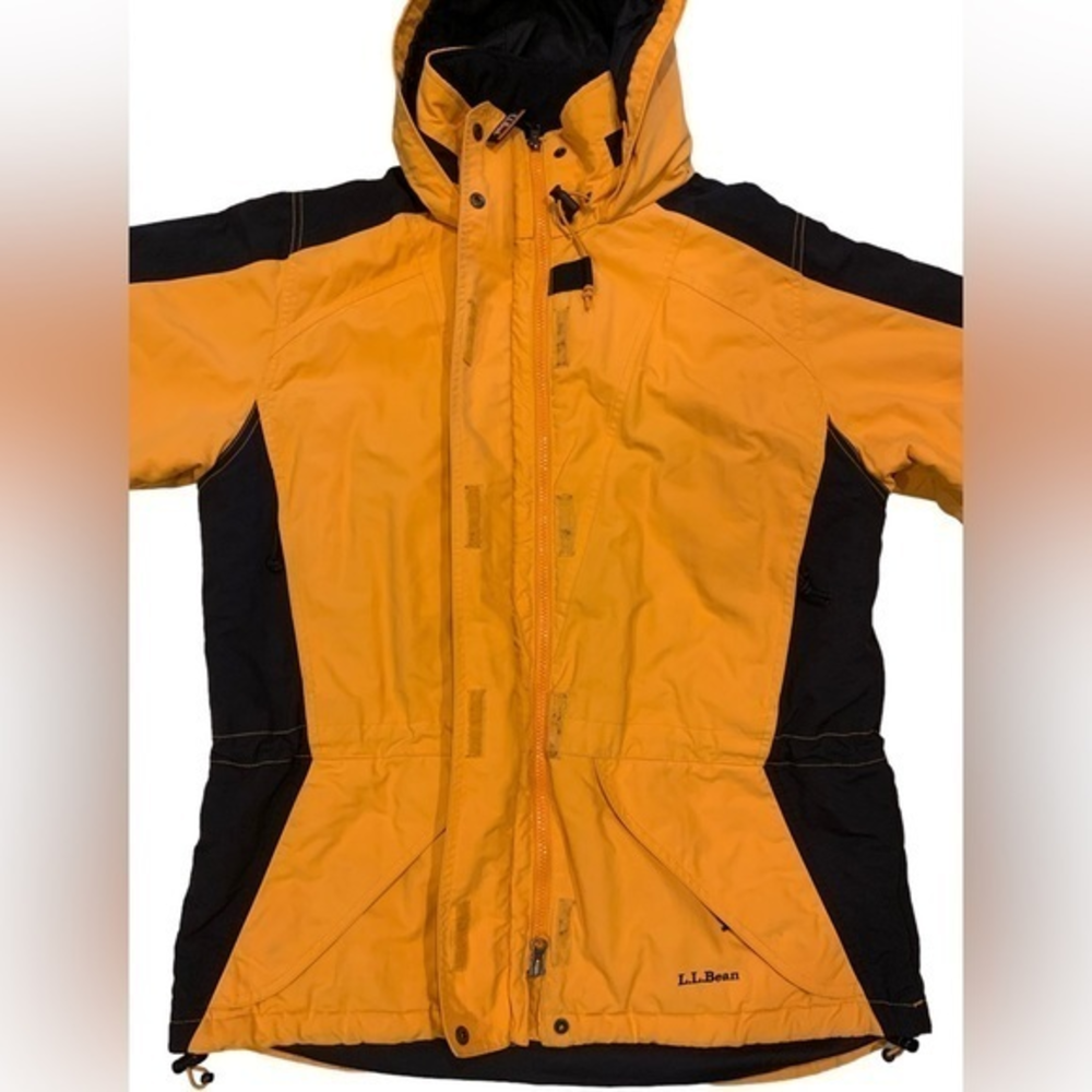 VTG. L.L. BEAN Women's Lined Orange Winter Ski Coat‎ Size Medium Regular
